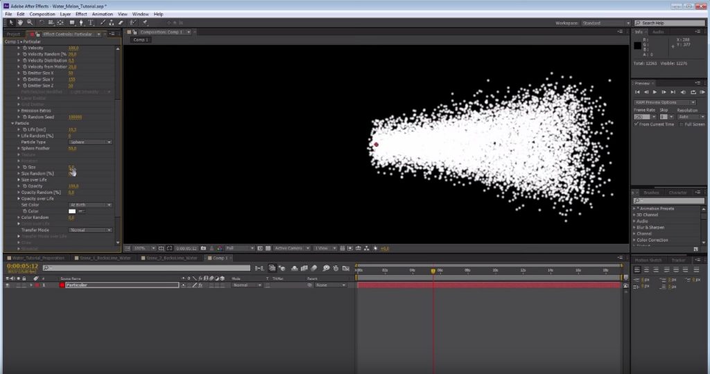 Trapcode Particular で水しぶきを作るチュートリアル レンダリングヤッホーイ